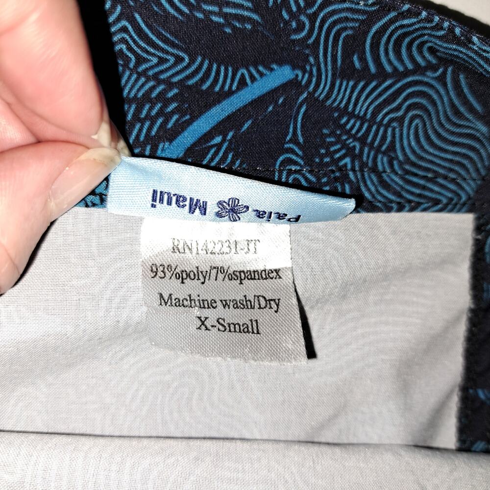 RipSkirt Hawaii Wrap Mini Skirt X-Small Length 1 Coverup Moonlight Maui Blue - Picture 10 of 12